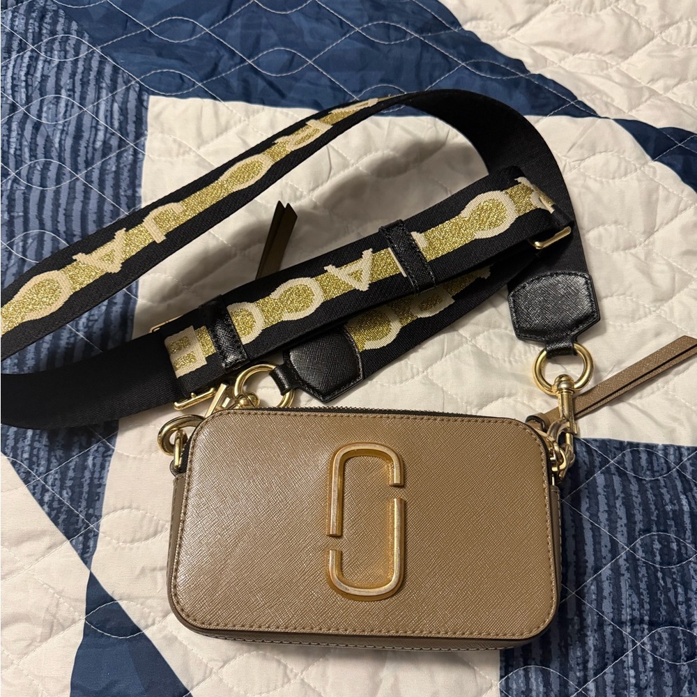 Marc Jacobs Brown Crossbody Bag with Black Strap